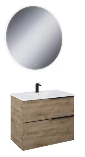 Komplett bútor, AREZZO design Canela tölgy MONTEREY 80 cm-es szett beépített mosdóval
