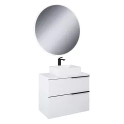   Komplett bútor, AREZZO design fehér MONTEREY 80 cm-es szett pulttal, mosdóval