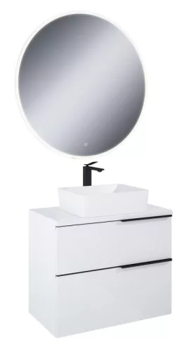 Komplett bútor, AREZZO design fehér MONTEREY 80 cm-es szett pulttal, mosdóval
