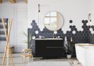 Alsó szekrény, AREZZO design MONTEREY 100 cm-es alsószekrény 2 fiókkal Matt fekete színben, szifo