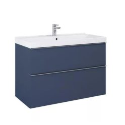   Alsó szekrény, AREZZO design MONTEREY 100 cm-es alsószekrény 2 fiókkal Matt kék színben, szifonki