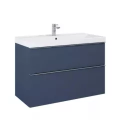   Alsó szekrény, AREZZO design MONTEREY 100 cm-es alsószekrény 2 fiókkal Matt kék színben, szifonki