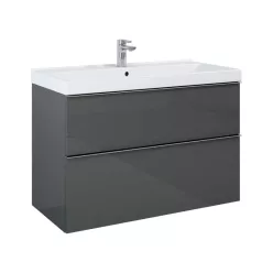   Alsó szekrény, AREZZO design MONTEREY 100 cm-es alsószekrény 2 fiókkal Mf. antracit színben, szif
