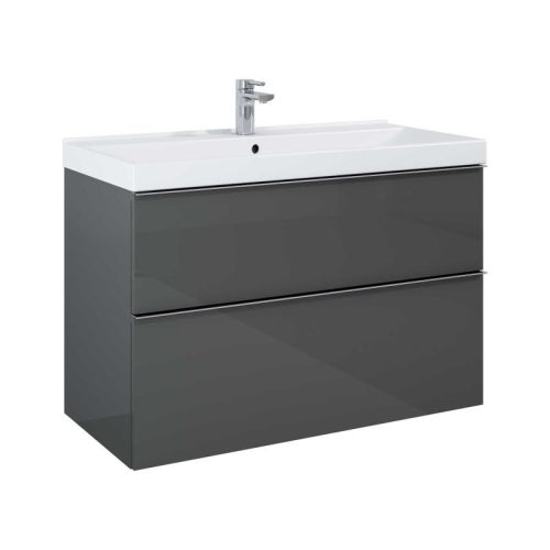 Alsó szekrény, AREZZO design MONTEREY 100 cm-es alsószekrény 2 fiókkal Mf. antracit színben, szif