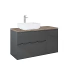 Alsó szekrény, AREZZO design MONTEREY 100 cm-es alsószekrény 2 fiókkal Mf. antracit színben, szif