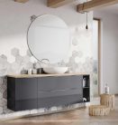 Alsó szekrény, AREZZO design MONTEREY 100 cm-es alsószekrény 2 fiókkal Mf. antracit színben, szif