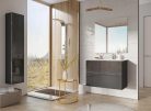 Alsó szekrény, AREZZO design MONTEREY 100 cm-es alsószekrény 2 fiókkal Mf. antracit színben, szif