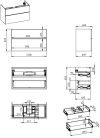 Alsó szekrény, AREZZO design MONTEREY 100 cm-es alsószekrény 2 fiókkal Mf. antracit színben, szif