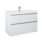 Alsó szekrény, AREZZO design MONTEREY 100 cm-es alsószekrény 2 fiókkal Mf. fehér színben, szifonk