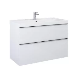   Alsó szekrény, AREZZO design MONTEREY 100 cm-es alsószekrény 2 fiókkal Mf. fehér színben, szifonk