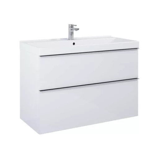 Alsó szekrény, AREZZO design MONTEREY 100 cm-es alsószekrény 2 fiókkal Mf. fehér színben, szifonk