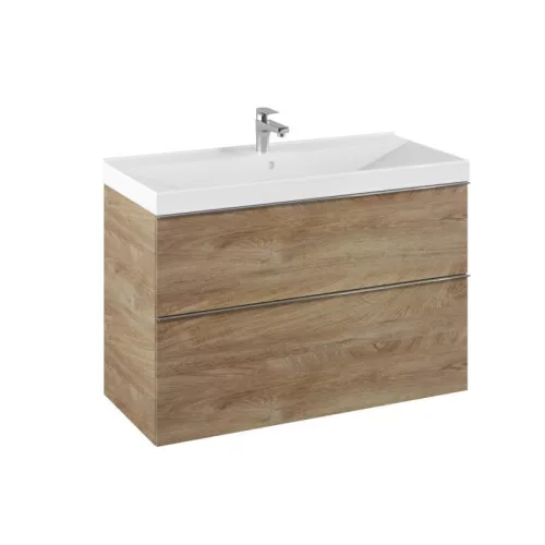 Alsó szekrény, AREZZO design MONTEREY 100 cm-es alsószekrény 2 fiókkal, Canela tölgy színben, szi