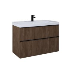   Alsó szekrény, AREZZO design MONTEREY 100 cm-es alsószekrény 2 fiókkal, Lincoln dió színben, szif