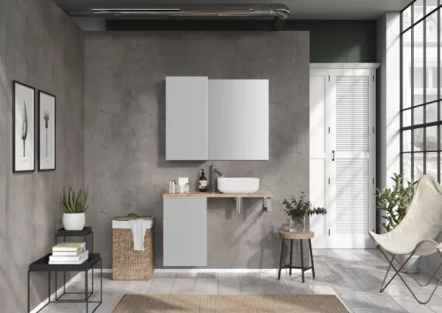 Alsó szekrény, AREZZO design MONTEREY 40 cm-es oldalszekrény 1 ajtóval Matt Szürke színben