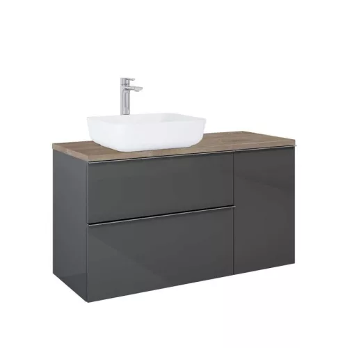 Alsó szekrény, AREZZO design MONTEREY 40 cm-es oldalszekrény 1 ajtóval Mf. antracit színben