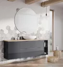 Alsó szekrény, AREZZO design MONTEREY 40 cm-es oldalszekrény 1 ajtóval Mf. antracit színben