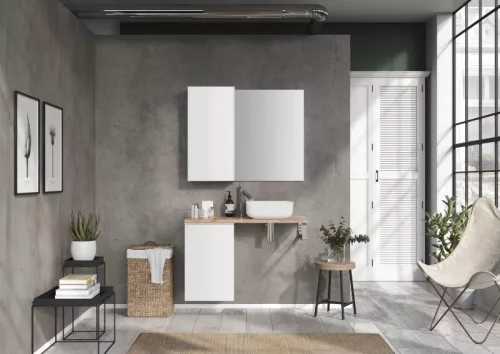 Alsó szekrény, AREZZO design MONTEREY 40 cm-es oldalszekrény 1 ajtóval Mf. fehér színben