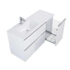 Alsó szekrény, AREZZO design MONTEREY 40 cm-es oldalszekrény szennyeskosárral 1 ajtóval Mf. Fehér