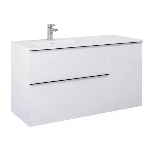 Alsó szekrény, AREZZO design MONTEREY 40 cm-es oldalszekrény szennyeskosárral Matt Fehér színben