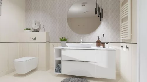 Alsó szekrény, AREZZO design MONTEREY 40 cm-es oldalszekrény szennyeskosárral Matt Szürke színben