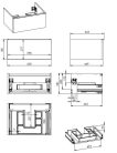 Alsó szekrény, AREZZO design MONTEREY 60 cm-es alsószekrény 1 fiókkal Canela tölgy színben, szifo