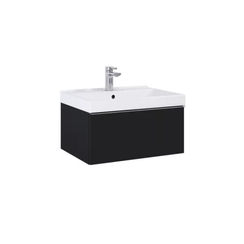 Alsó szekrény, AREZZO design MONTEREY 60 cm-es alsószekrény 1 fiókkal matt fekete színben, szifon