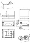 Alsó szekrény, AREZZO design MONTEREY 60 cm-es alsószekrény 1 fiókkal Mf. antracit színben, szifo