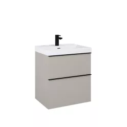   Alsó szekrény, AREZZO design MONTEREY 60 cm-es alsószekrény 2 fiókkal Matt Beige színben, szifonk