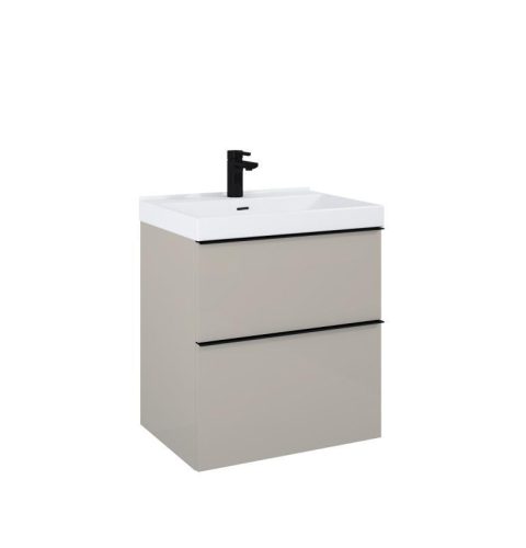 Alsó szekrény, AREZZO design MONTEREY 60 cm-es alsószekrény 2 fiókkal Matt Beige színben, szifonk