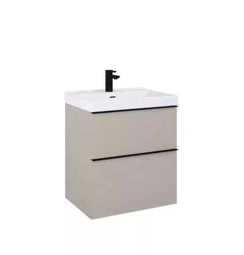 Alsó szekrény, AREZZO design MONTEREY 60 cm-es alsószekrény 2 fiókkal Matt Beige színben, szifonk