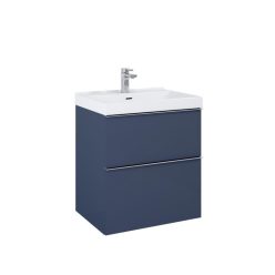   Alsó szekrény, AREZZO design MONTEREY 60 cm-es alsószekrény 2 fiókkal Matt Kék színben, szifonkiv