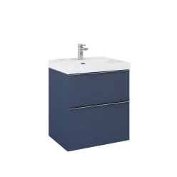   Alsó szekrény, AREZZO design MONTEREY 60 cm-es alsószekrény 2 fiókkal Matt Kék színben, szifonkiv