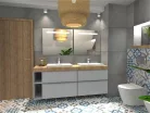 Alsó szekrény, AREZZO design MONTEREY 60 cm-es alsószekrény 2 fiókkal Matt Szürke színben, szifon