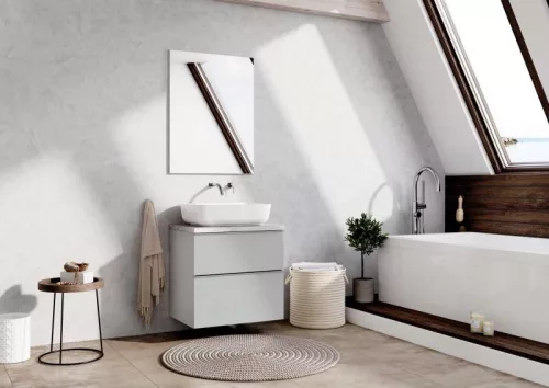 Alsó szekrény, AREZZO design MONTEREY 60 cm-es alsószekrény 2 fiókkal Matt Szürke színben, szifon