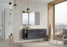 Alsó szekrény, AREZZO design MONTEREY 60 cm-es alsószekrény 2 fiókkal Mf. antracit színben, szifo