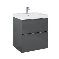   Alsó szekrény, AREZZO design MONTEREY 60 cm-es alsószekrény 2 fiókkal Mf. antracit színben, szifo