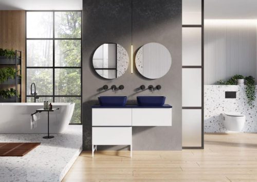 Alsó szekrény, AREZZO design MONTEREY 60 cm-es alsószekrény 2 fiókkal Mf. fehér színben, szifonki