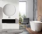 Alsó szekrény, AREZZO design MONTEREY 80 cm-es alsószekrény 1 fiókkal Matt fekete színben, szifon
