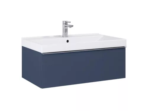 Alsó szekrény, AREZZO design MONTEREY 80 cm-es alsószekrény 1 fiókkal Matt Kék színben, szifonkiv