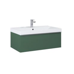   Alsó szekrény, AREZZO design MONTEREY 80 cm-es alsószekrény 1 fiókkal Matt Zöld színben, szifonki