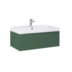   Alsó szekrény, AREZZO design MONTEREY 80 cm-es alsószekrény 1 fiókkal Matt Zöld színben, szifonki