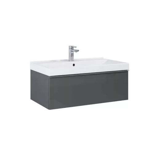 Alsó szekrény, AREZZO design MONTEREY 80 cm-es alsószekrény 1 fiókkal Mf. antracit színben, szifo
