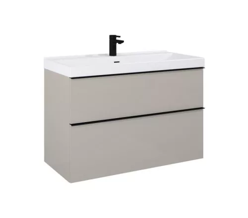 Alsó szekrény, AREZZO design MONTEREY 80 cm-es alsószekrény 2 fiókkal Matt beige színben, szifonk