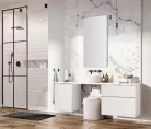 Alsó szekrény, AREZZO design MONTEREY 80 cm-es alsószekrény 2 fiókkal Matt Fehér színben, szifonk
