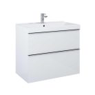 Alsó szekrény, AREZZO design MONTEREY 80 cm-es alsószekrény 2 fiókkal Matt Fehér színben, szifonk