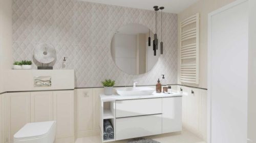 Alsó szekrény, AREZZO design MONTEREY 80 cm-es alsószekrény 2 fiókkal Matt Fehér színben, szifonk