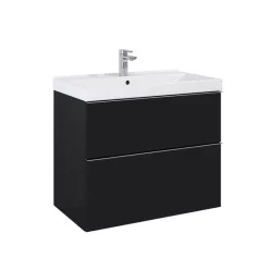   Alsó szekrény, AREZZO design MONTEREY 80 cm-es alsószekrény 2 fiókkal Matt fekete színben,szifonk