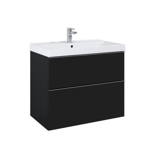 Alsó szekrény, AREZZO design MONTEREY 80 cm-es alsószekrény 2 fiókkal Matt fekete színben,szifonk