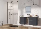 Alsó szekrény, AREZZO design MONTEREY 80 cm-es alsószekrény 2 fiókkal Mf. antracit színben, szifo