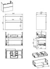 Alsó szekrény, AREZZO design MONTEREY 80 cm-es alsószekrény 2 fiókkal Mf. antracit színben, szifo